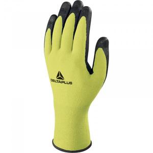 DELTA PLUS-VV734-Gant jaune-noir fluorescent tricoté en polyester/spandex avec paume enduite de mousse de tpu/nitrile (multi-pack) - Product Image 1