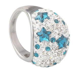 Anillo de Estrella Estilo Europeo de 18MM con Incrustaciones de Cristal Azul, Joyería de Moda Unisex, Regalo - Product Image 5