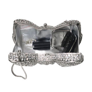 Evening Pouch Hand Bag Bolsa Rhinestone Luxo Festa Feminina Pedra Diamante Casamento Glitter Fancy Lady Designer Bow Crystal Clutch - Product Image 3