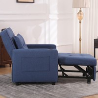 Canapé-lit simple pliable bleu marine, fauteuil inclinable, confortable et doux, canapé-lit de loisirs