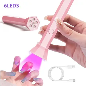 Lampe de séchage pour ongles portable, batterie incluse, rechargeable, lumière UV LED, séchage rapide du gel, lampe à ongles pour manucure à domicile - Product Image 1