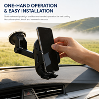 Support de téléphone portable 3 en 1 réglable, rotatif à 360 degrés, bras télescopique, fixation sur grille d'aération, robuste, sûr, support mains libres pour voiture