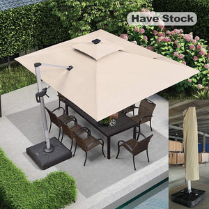 Sombrilla de Jardín Resistente de 3x3 Metros, Parasol Manual con Elevación Solar para Patio - Product Image 1