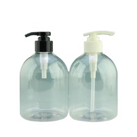 Bouteille de savon pour les mains en PET transparent de 500 ml, flacon pompe vide pour savon liquide, shampoing, emballage hôtelier