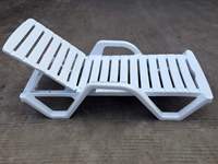 Chaise longue double en plastique pour l'extérieur, pour piscine, pont de plongée, plage, chaise longue de plage