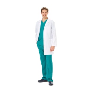 Blouse de laboratoire blanche à manches longues et col Mandarin, vêtement de haute qualité, 100% coton, du Bangladesh - Product Image 1