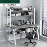 Bureau d'ordinateur de bureau moderne en bois blanc noir 2 étages bureau d'étude de chambre à coucher en gros avec étagères