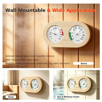 Moniteur de température et d'humidité professionnel en bois 2 en 1, jauge analogique mécanique pour sauna, spa, salle de vapeur, serre, sans batterie