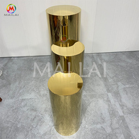 Ensemble de socles ronds en acier inoxydable doré pour la décoration de la table de gâteaux de mariage