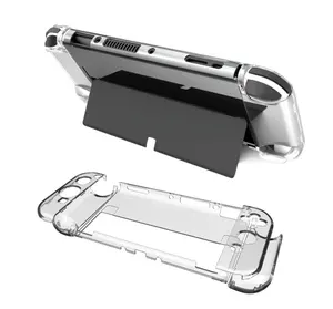 任天堂Switch有机发光二极管透明全身保护器水晶外壳保护配件盖硬透明外壳