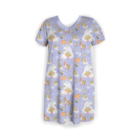 Pyjamas en bambou pour femmes adultes, robe de nuit d'été à col rond, imprimé personnalisé, pyjama en bambou respirant pour femmes