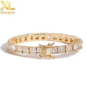 สร้อยข้อมือทองชุบประดับเพชร CZ ขนาด 6 มม. สร้อยคอแบบโชคเกอร์ สร้อยเทนนิส - Product Image 1