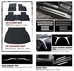 Chrome Toyota garniture voiture <span class=keywords><strong>tapis</strong></span> <span class=keywords><strong>de</strong></span> sol gril garniture arrière emblème garniture <span class=keywords><strong>seuil</strong></span> <span class=keywords><strong>de</strong></span> <span class=keywords><strong>porte</strong></span> pour Harrier 80 - Product Image 3