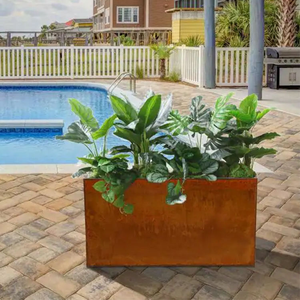 Corten Steel Outdoor Flower Pot Metal Flower <b>Planter</b> <b>Box</b> - Product Image 2