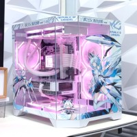 Produsen Langsung Desain Baru ROG ASUSS SnowBlister M-Atx Casing Komputer Kaca Tempered untuk Ekspor