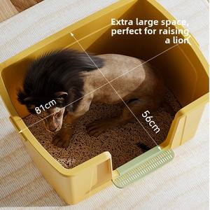 Caja de arena grande para gatitos, tapa de entrada superior resistente, 20L, interior de plástico, recién llegado, bandeja de inodoro cerrada a prueba de derrames para gatos, cuchara - Product Image 3