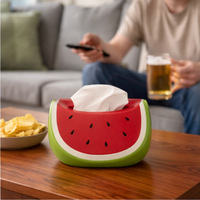 Boîte à mouchoirs en plastique en forme de pastèque, haut de gamme, pour table basse de salon, support de rangement créatif pour serviettes, style campagnard américain