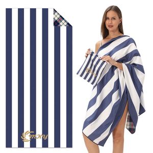 Striped Microfiber Beach <b>Towel</b> Double Printed <b>Quick</b> <b>Dry</b> Beach Travel <b>Towel</b> Custom Microfiber Recycled Suede Beach <b>Towel</b> - Product Image 3