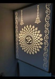 Panel de pared de Corian retroiluminado con diseño Om, parrilla decorativa LED, decoración espiritual moderna para el hogar - Product Image 2