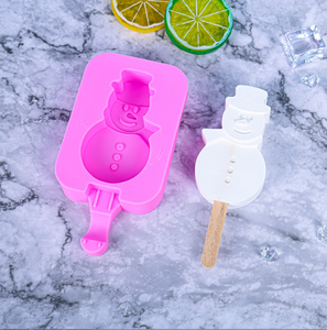 Moule à colle DIY 15 Moule en silicone pour crème glacée Bonhomme <span class=keywords><strong>de</strong></span> neige Design pour DIY facile Crème glacée glacée à froid Cadeau 10pcs Bâton en bois - Product Image 2
