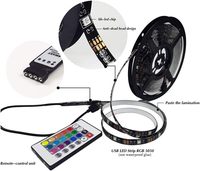 RGB Strip Led 5V USB warna-warni 30LED SMD 5050 lampu fleksibel untuk TV Dekorasi ruangan lampu belakang dengan 24 tombol pengendali jarak jauh