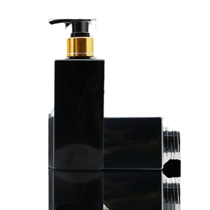 Flacone Vuoto Quadrato da 150ml in PET Bianco e Nero per Cosmetici, Personalizzabile con Logo, per Olio per Capelli, Shampoo e Bagnoschiuma - Produzione Cinese - Product Image 3