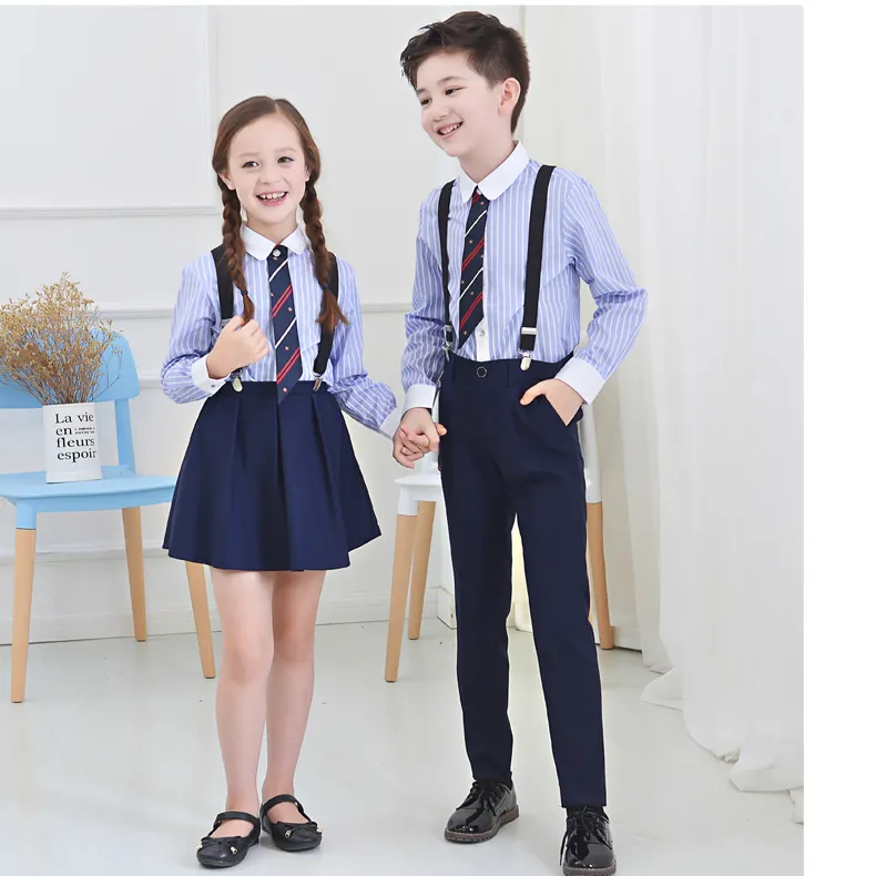 Uniforme scolaire élégant pour garçon et fille, short 100% coton, jupes d'école