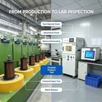 Kawat Aluminium Berenamel Bulat Berat AWG 7 hingga AWG 20 Kelas 180 200 untuk Generator AC Industri