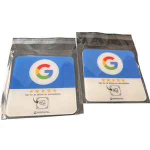 Google NFC Menu QR Code Acrylic Nfc Review Plate For Google / Facebook / Instagram NFC Plate Stickers Nfc Table Sticker