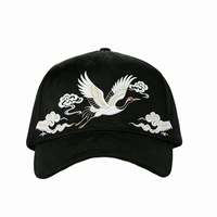 Casquette de baseball de luxe sportive à 5 panneaux, style rétro, brodée avec motifs Grue, Ange, Rose, Papillon, Léopard, Pois, Fruits, style Gothique Streetwear