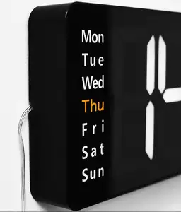Relógio de parede digital, tela grande multifuncional com controle remoto, eletrônico e simples, decoração da casa, com semana de temperatura e calendário