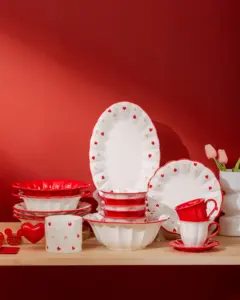 Новое поступление, оригинальная фарфоровая посуда с принтом логотипа, набор керамических чаш и тарелок для влюбленных, керамическая кружка для влюбленных