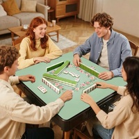 Tapis de jeu de mahjong, poker, cartes et tuiles, pliable automatiquement, directement de l'usine, personnalisation de marque, imperméable, silencieux, en velours, tapis carré