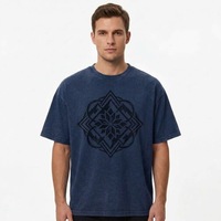 T-shirt pour homme à col rond, coupe décontractée, style streetwear, délavé à l'acide, haute qualité, design OEM personnalisé, motif imprimé DTG, coupe oversize