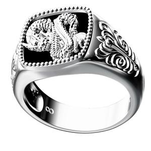 Anillo para hombre Jin Zhi Dragon Relief, resina epoxi dorada, artesanía 3D, talla estadounidense 7 8 9 10 11 12 - Product Image 3