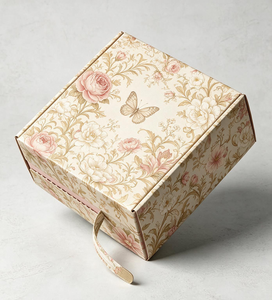 Floral <b>Pattern</b> Recyclable Folders Rectangle Shape Magnetic Closure Cotton Liner Four Color Printing Custom Logo Art <b>Paper</b> - Product Image 2