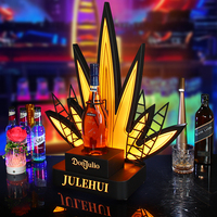 Présentateur de bouteille d'or de tequila de luxe de logo personnalisé de haute qualité lumière LED matériel acrylique présentateur de bouteille de Champagne Glorifier