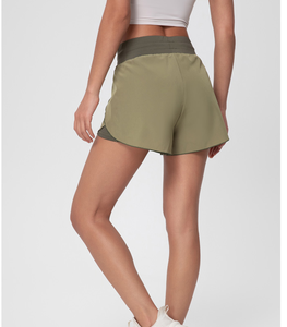 Cintura alta Run Sport Ladies Retro Venta al por mayor 2 en 1 Flowy Running Shorts para mujeres - Product Image 4