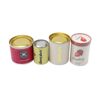 Boîte en carton de pots de tube de papier de crème glacée de gelato de conception personnalisée écologique avec le couvercle hermétique en métal de bidon pour le thé café