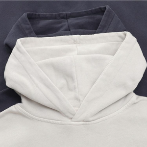 Acid wash heavyweight hoodies Unisex Oversized Hooded Sweatshirt Solid Color Cotton French Terry Casual Fit Autumn Wear clothes - Product Image 4