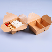 Contenants à bento en papier jetables Boîte de nuggets de poulet Boîte de papier pour frites et chips Emballage fast-food vente en gros