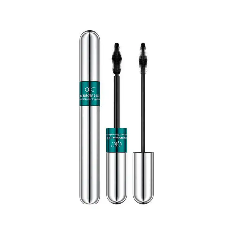 Mascara imperméable Tube Fibre Cils Mascara de marque privée Cils Curling Épais 4D Soie Yeux Noir 2 en 1 Crème Mascara Imperméable