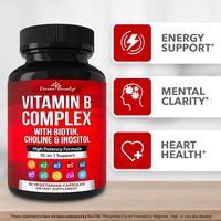Mélange complet de vitamines B végétaliennes 8-en-1, 90 capsules végétariennes pour l'énergie, le métabolisme, le système nerveux et la santé cellulaire des adultes