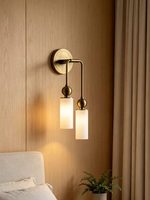 Lampe murale de fond de salon en albâtre de style minimaliste américain AB, lampe murale de chevet en marbre de designer espagnol pour chambre à coucher, vente en gros