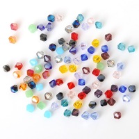 Perles de verre en cristal taillées en losange de 4 mm pour la confection de bijoux DIY, entretoises, matériel pour accessoires capillaires et décoration