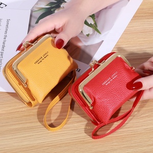 Nuevo Monedero Billetera Multitarjeta de Cuero PU para Mujer al Por Mayor, Mini Bolso Tipo Órgano con Cierre de Boquilla y Cremallera, Diseño Estilo Coreano - Product Image 2