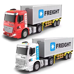 Venta caliente Niños 1:16 Escala Fricción Vehículo Simulación Contenedor Transporte Coche Camión Juguete Con Música Luz - Product Image 1