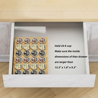 Support de rangement pour dosettes de café K-Cup en bambou, organiseur de tiroir à 24 emplacements pour le comptoir de cuisine à la maison