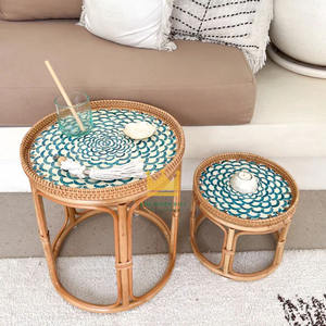 Table d'appoint ronde en rotin naturel, design moderne, haute qualité, fabrication artisanale, meubles pour salon, en provenance du Vietnam - Product Image 5