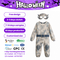Costume de dragon pour enfants, combinaison et masque, imprimé écailles, griffes, déguisement de créature mythique pour tout-petits